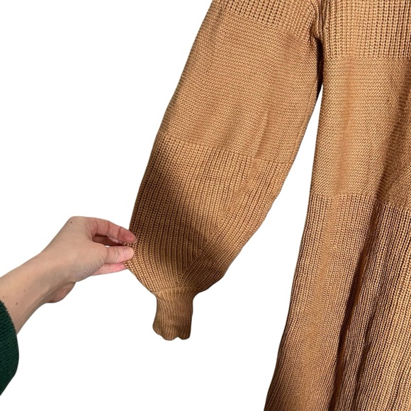 STAUD Marylebone Knit Sweater Dress in Camel - Picture 7 of 11